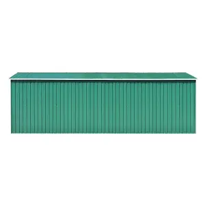 Berkfield Garden Shed 257x580x181 cm Metal Green