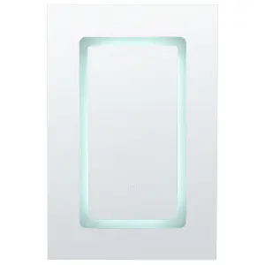 Bathroom Wall Mounted Mirror Cabinet with LED 40 x 60 cm Black CONDOR