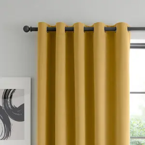 Wilson Blackout Thermal Curtains Yellow / 117cm Width x 213cm Drop