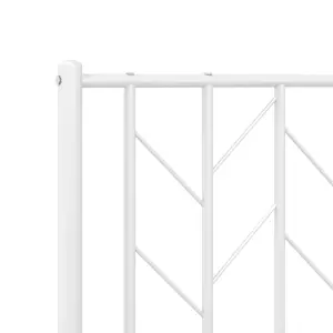 Berkfield Metal Bed Frame without Mattress with Footboard White 90x190cm