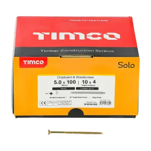 TIMCO Solo Countersunk Gold Woodscrews - 5.0 x 100 (1000pcs)