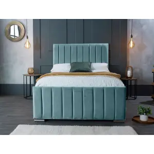 Redding Plush Velvet Duck Egg Bed Frame