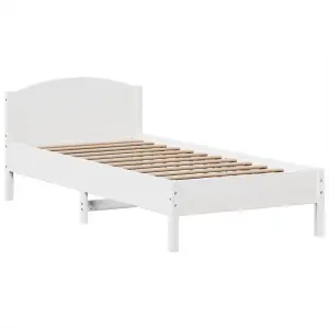 Berkfield Bookcase Bed without Mattress White 90x200cm Solid Wood Pine