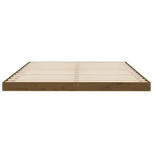 Bed Frame Solid Wood Honey Brown / 150 x 200cm