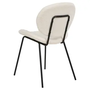 Set of 2 Dining Chairs LUANA Boucle White