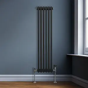 Traditional 3 Column Radiator - 1500 x 292 mm - Black