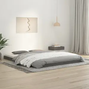 Bed Frame Solid Wood Gray / European Kingsize (160 x 200cm)