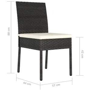 Berkfield Garden Dining Chairs 4 pcs Poly Rattan Black