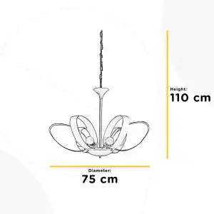 Luminosa Serena Designer 6 Light Pendant Ceiling Light, White