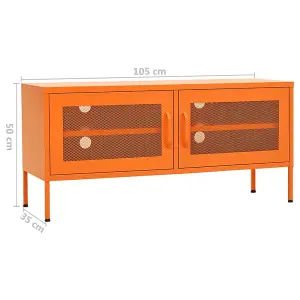 Berkfield TV Cabinet Orange 105x35x50 cm Steel