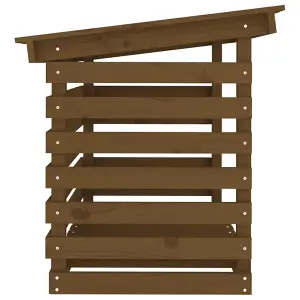 Berkfield Firewood Rack Honey Brown 108x73x79 cm Solid Wood Pine