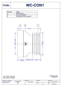 McAlpine WC-CON1 Straight Rigid WC Connector