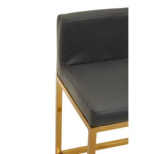 Madeline Upholstered Counter Stool with Metal Frame Gold / Grey