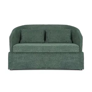 2 Seater Loveseat Small Sofa in Sage Green Teddy Boucle Fabric