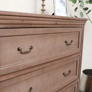 Melody Maison Wooden 3 Drawer Chest Of Drawers - Hessian Range