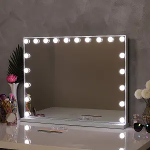 Hollywood Makeup Vanity Mirror with 20 LED Dimmable Lights 3 Colors 80cm (W) x 62.5cm (H)