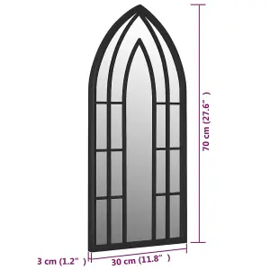 Berkfield Mirror Black 70x30 cm Iron for Indoor Use