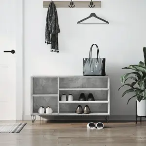 Berkfield Shoe Cabinet Concrete Grey 102x36x60 cm Engineered Wood