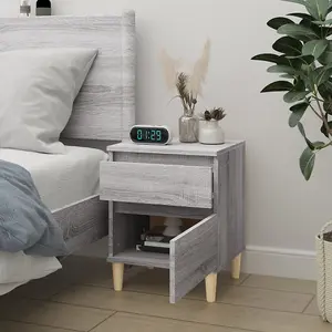 Berkfield Bedside Cabinet Grey Sonoma 40x35x50 cm