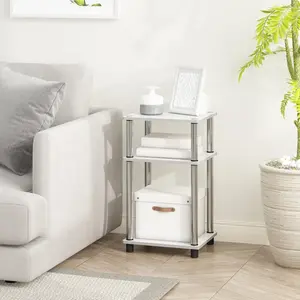 Colwyn 2 Piece Side Table Set White Oak/Chrome