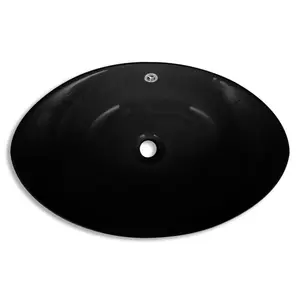 Metro Lane Marinette 590mm L x 385mm W Ceramic Oval Sink Black