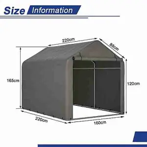 Birchtree Large Grey Backyard Waterproof Bicycle Motorbike Storage Tent PE Shed