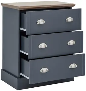 GFW Kendal 3 Drawer Chest Slate Blue