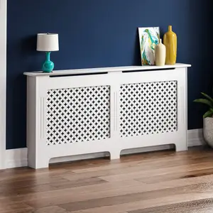 Vida Designs Oxford Extra Large White Radiator Cover