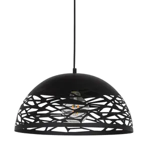 Luminosa Modern Hanging Pendant Black 1 Light , E27