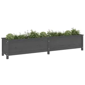 Berkfield Garden Raised Bed Grey 199.5x40x39 cm Solid Wood Pine