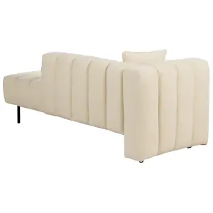 Left Hand Vegan Faux Leather Chaise Lounge Off-White LANNILS