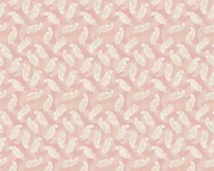 Hoopla Walls Blush Pink Feathers Smooth Matt Wallpaper