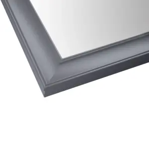 Grey Rectangular Wall-mounted Framed mirror, (H)131cm (W)41cm