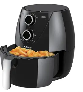 Daewoo Medium Compact 4 Litre Air Fryer Healthy Bake Roast Grill 80-200 Degrees & 30min Timer Adjust Serves 5