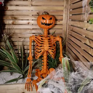 5ft (150cm)  Posable Halloween Pumpkin Skeleton Decoration