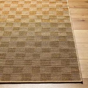 SIDDHI In- /Outdoor Jute-Look Checkered Area Rug 120 x 170 cm