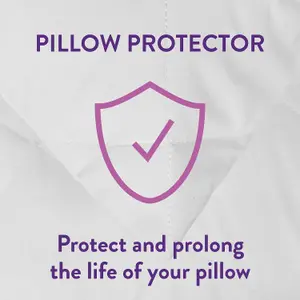 Slumberdown Teflon Pillow Protector Quilted Zip Closure Water Repellent Machine Washable, 2 Pack