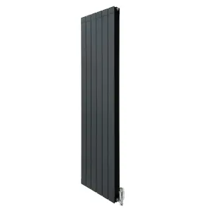 Aluminium Radiator & Valves - 1800mm x 475mm - Anthracite Grey