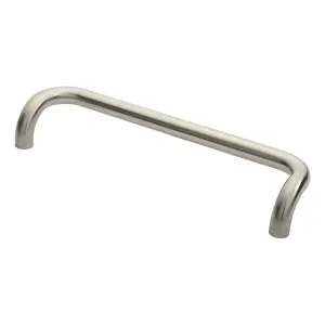 4x Cranked Pull Handle 480 x 30mm 450mm Fixing Centres Satin Stainless Steel