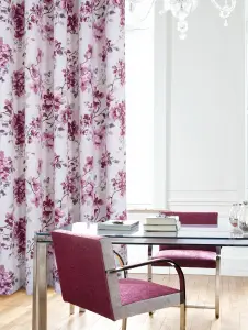 Home Curtains Betty Fully Lined Floral 66w x 90d" (168x229cm) Pink Eyelet Curtains (PAIR)