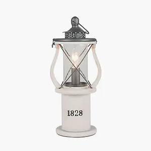 Retro White Washed Wooden Lantern Table Lamp