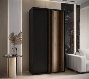 Sleek Sapporo Sliding Door Wardrobe in Black for Modern Storage Needs  (H)2050mm (W)1300mm (D)600mm