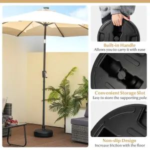 Costway 18kg Fillable Round Umbrella Base Stand Patio Umbrella Holder Fit 38 mm Umbrella Poles