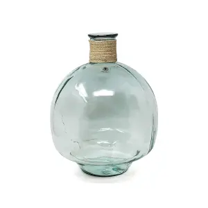 Recycled Glass Hemp Clear Home Décor Large Bom Vase (H) 40cm