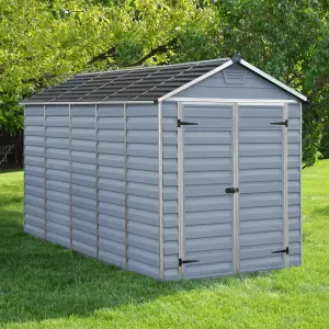 Palram - Canopia Skylight 12x6 ft Apex Dark grey Plastic 2 door Shed with floor