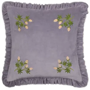 furn. Hettie Embroidered Velvet Feather Filled Cushion