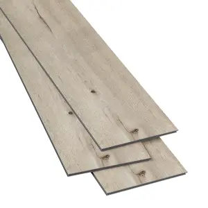 GoodHome Italo Grey Natural Oak Wood effect Textured Click vinyl Planks, 2.36m²