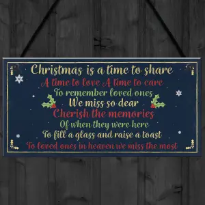 Red Ocean Christmas Xmas Memorial Tree Hanging Decoration Bauble Family Grave side Memorial Poem Quote Gift