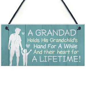 Red Ocean Grandad Hanging Sign Birthday Christmas Gift From Grandchildren Keepsake Gifts