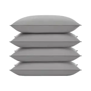 Grey Shredded Supersoft Goose Feather & Down Pillows x4